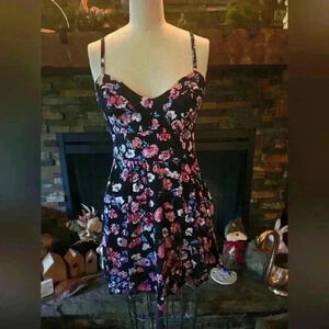 Skater dress with bustier seamed top